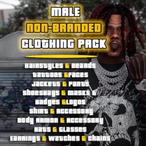 FiveM Male Clothes Pack | Unbranded Outfits, Hairstyles, Beards, Tattoos, Jackets, Pants, Shoes, Accessories, Hats, Glasses