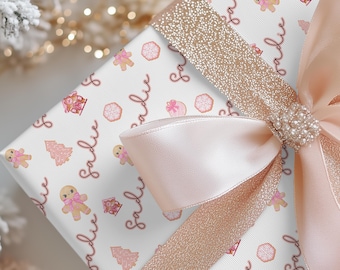 Personalized Christmas Paper Holiday Wrapping Custom Gingerbread Design Wrap Birthday Present Name Packaging Unique Gift Decoration