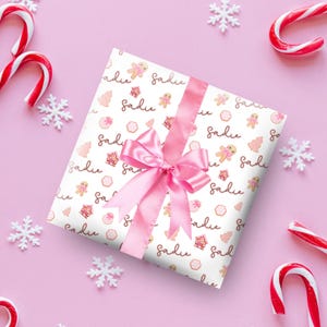 Unique Gift Wrapping Personalized Christmas Paper Custom Name Design Holiday Present Packaging Gingerbread Pattern Feature Festive Winter Wrapping Special Birthday Cover Quality Paper Material Child Friendly Design Custom Printing Element