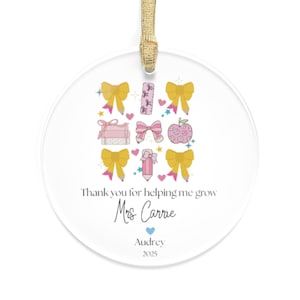 Personalisierte Lehrer Anerkennung Acryl Ornamente, Weihnachtsgeschenke, individuelle Andenken, Klassenzimmer Dekor, Danke, Dekoration
