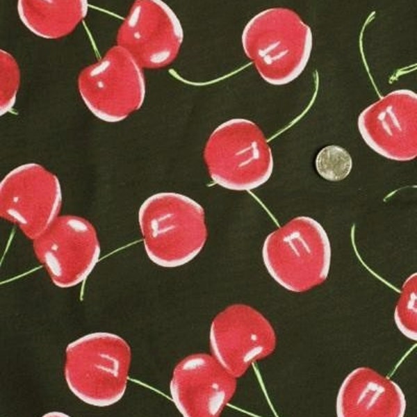 Red Cherry Stretch Denim Fabric 52" Wide - Last Piece 2-7/8 yards