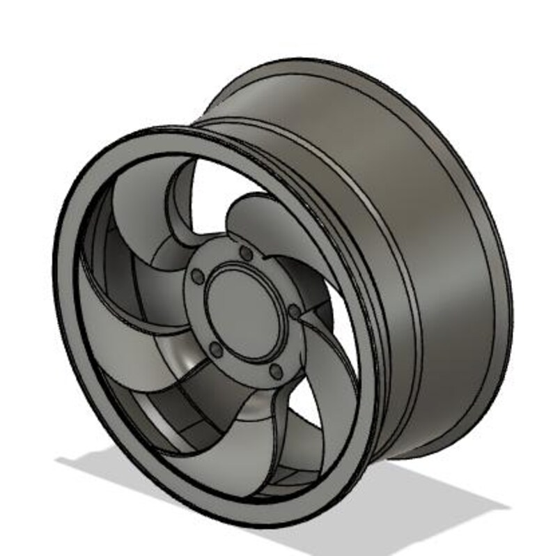 May include: A gray alloy wheel with a multi-spoke design. The wheel features a central hub with multiple bolt holes and a curved rim. The spokes have a curved, fan-like shape. The wheel is designed for a vehicle.