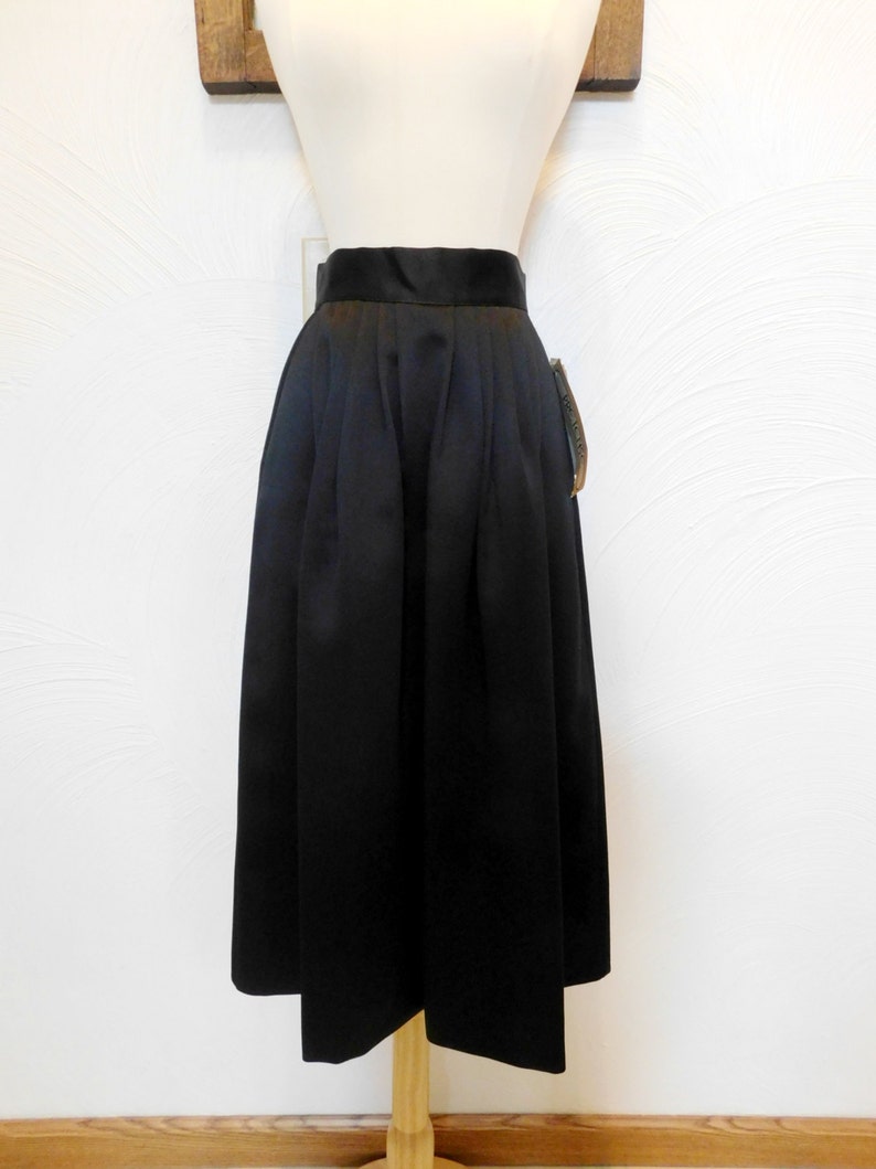 Black Full Skirt Vintage Formal Tea Length Skirt New Old Stock | Etsy