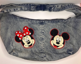 Bolso vaquero bordado de Mickey y Minnie