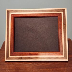 8&quot;x10&quot; Hand Crafted Wood Picture Frame - Curly Maple, Padauk and Black Walnut