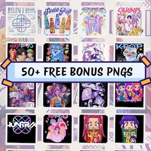 KPop PNG Bundle 50+ Digital Stickers Kawaii Anime Graphics BTS Style Clipart  Printable Art Kpop Merch PNG Instant Download plr
