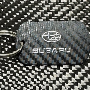 JDM Subaru Keychain: Carbon Fiber Look, WRX & STI Fan Gift