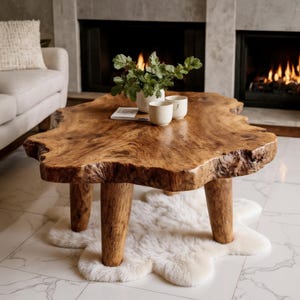 Live edge coffee table handmade reclaimed solid wood furniture rustic custome coffee table driftwood art home decor gift