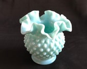 Fenton Turquoise Pastel Hobnail Vase