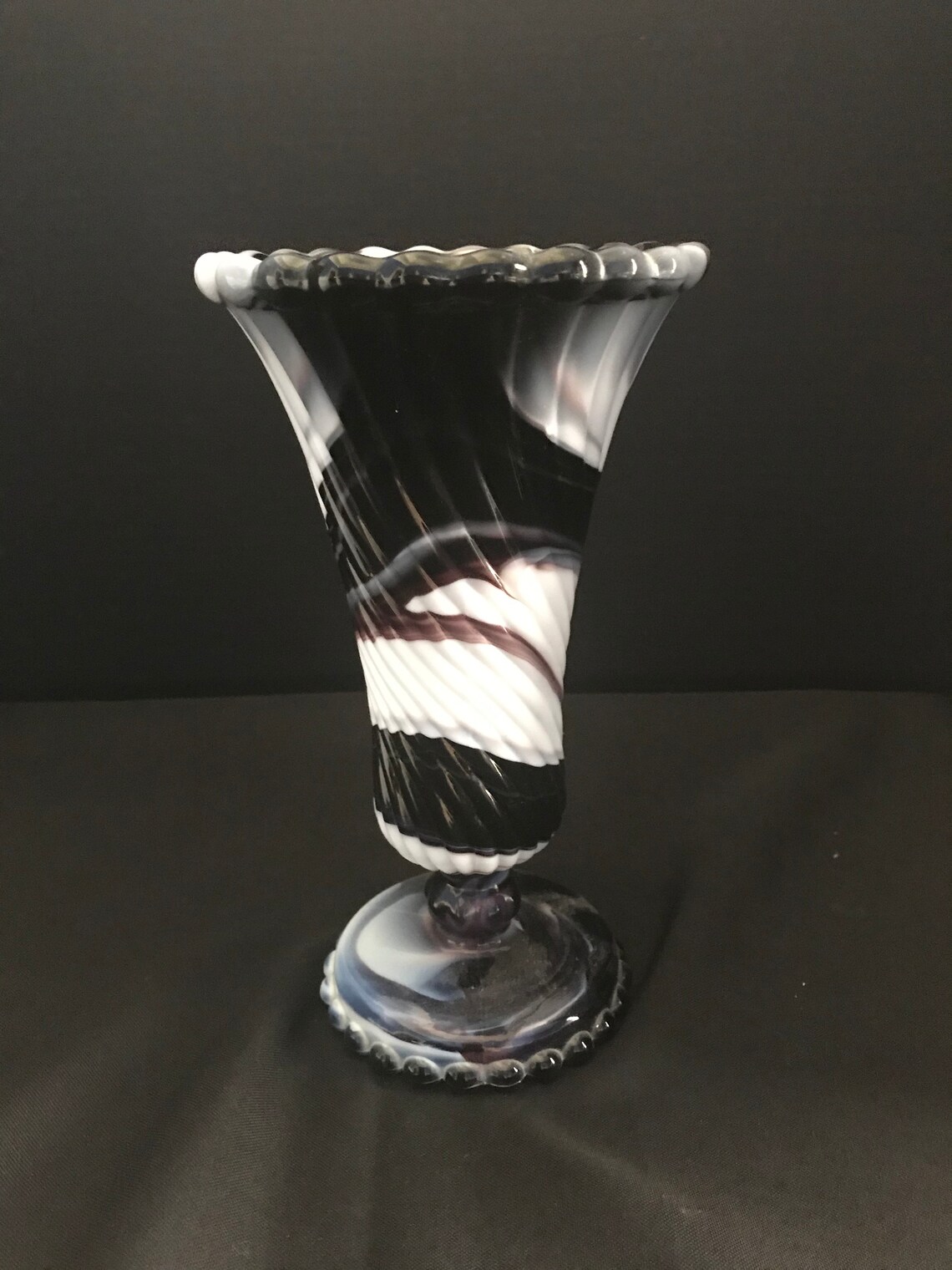 Westmoreland Purple Slag Glass Swirl and Ball Vase Etsy