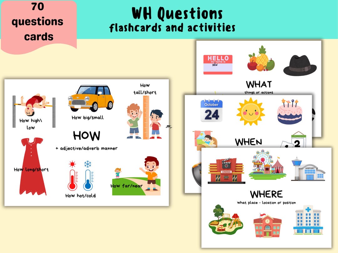 Flash Cards Key Questions English Question Words Flashcards | ESL Grammar Posters (digital ...