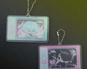 Alien Stage geïnspireerde Ivan & Till Cartoon Acryl Sleutelhanger - Kawaii Anime Stijl