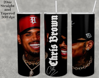 Vaso de 20 oz con diseño de Chris Brown (solo producto digital)