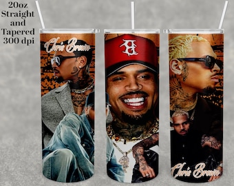 Vaso de 20 oz con diseño de Chris Brown (solo producto digital)