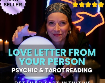 Same Hour Love Letter From Your Person - Channeled Psychic Writing, Love Psychic Reading, Personalized Love Messages, Tarot Reading, Medium