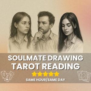 Själsfrändeteckning och tarotläsning - Rita min framtida själsfrände, blivande make, blivande fru, stjärnteckensinsikt, snabb psykisk läsning, samma timme