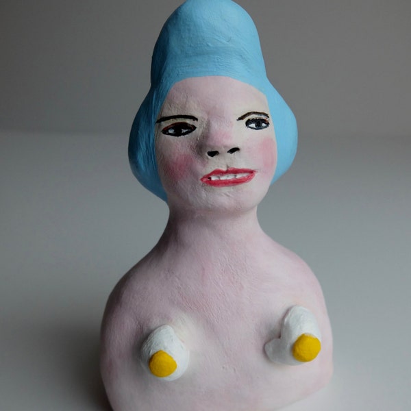 Original clay sculpture RUBY 49 // Miss Breakfast // clay figurine // art doll bust // clay figure