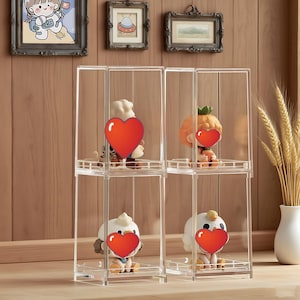Crystal Clear Display Case 7.5×7.5×12.3cm for Figures and Dolls, Acrylic Dustproof Showcase Box, Mini Collectible Organizer Gift
