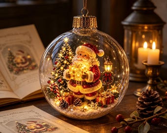 Magical Mini Scene Christmas Bauble Ornament, Festive Hanging Xmas Tree Decor, Unique Holiday Home Decoration, Special Christmas Gift