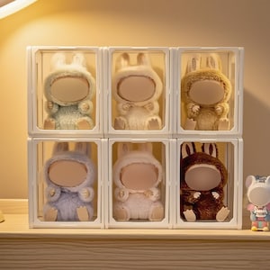 Kawaii Display Storage Box (13.8×10.2×8cm) – Cute Cartoon Organizer for Mini Figures, Blind Box Collectibles, Desk Decor or Gift Use