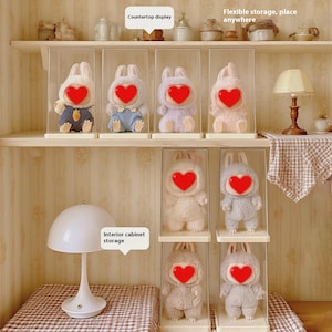Clear Display Box (18×11×9.7cm) for Mini Plush Figures – Dustproof Case for Blind Box Collectibles, Shelf Decor, or Gifting