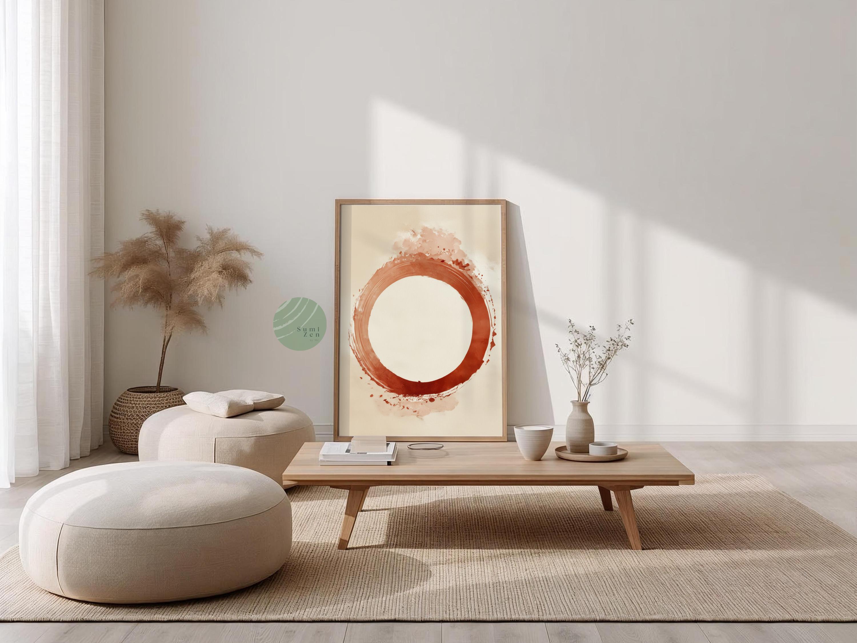Japandi Enso Print: Japanese Symbol Zen Circle, Abstract Wall Art ...