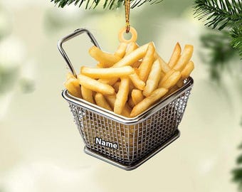 Personalized French Fries Ornament, French Fries Christmas Ornament, Kitchen Hanging Ornament, Fast Food Christmas Ornament, Christmas Decor