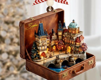 Custom Czech Republic Prague Acrylic Ornament, Ornament for Travelers, Travel Christmas Gift, Europe Travel Vacation Decor European Ornament