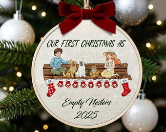 Personalized Family Christmas Ornament, Custom Embroidery Ornament, Holiday Stocking, Gingerbread & Festive Decoration, Gift for Family 2025