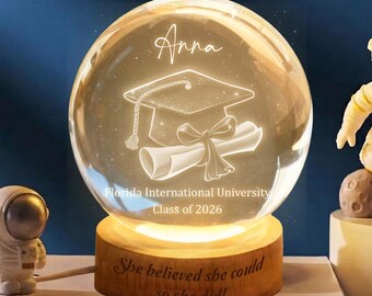 Personalized Graduation Gift, Class of 2026 Crystal Ball Night Light, Graduation Day, Graduation Gift For Senior Congrats on your graduation