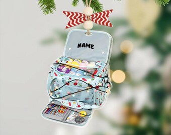 Personalized Crochet Christmas Ornament, Custom Yarn Box Ornament, Gift For Crochet Lovers, Knitters Christmas Keepsake, Crafting Ornament