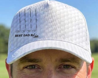Custom Best Dad By Par Cap, Fathers Day Gift For Him Golfing Hat, Golf Lover Gift For Him,Dad Birthday Golf Gift,Papa & Kid Name Classic Cap
