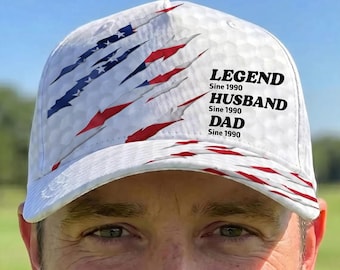 Custom Best Dad By Par Cap, Fathers Day Gift For Him Golfing Hat, Golf Lover Gift For Him,Papa & Kid Name Classic Cap,Dad Birthday Golf Gift
