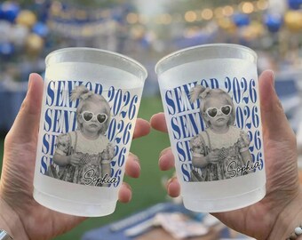 Custom Senior Photo Frosted Cup 2026, Personalized Graduation Photo Cup, Class of 2026 Party Cups, Senior Night Cup, Grad Party Decor