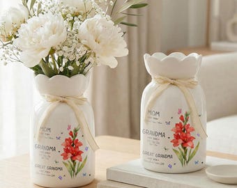 Great Grandma Flower Vase, Great Grandma Gift, Mother's Day Gift for Great Grandmother, Gift from Grandkids, Gift For Grammy, Gift For Nana