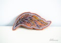 Leaf Hand Painted Silk Felt Hair Clip. Hand made Women hair barrette. Fiber Art Accessory. Fantasy hair pin . Textile Leaf hair barrette.
