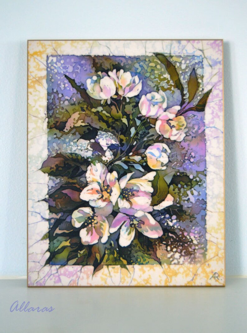 Spring Flowers Laminated Art Print from Original Silk Etsy.de