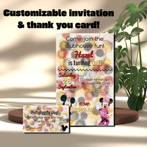 Mickey Mouse Clubhouse Birthday Invite - Digital Invite & Thank You Card