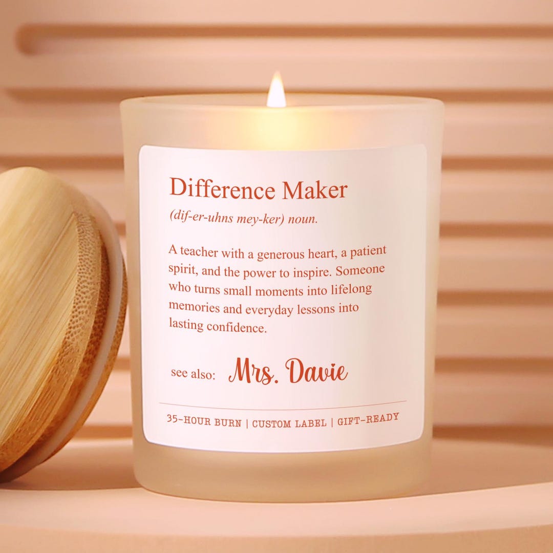 Teacher Appreciation Gift Candle Custom Name for Her, Personalized ...