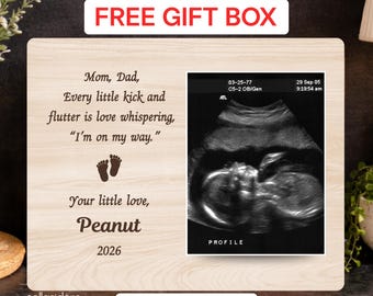 Personalized Ultrasound Photo Gift, Baby Reveal Photo Frame Gift for New Mom from Husband, Custom Pregnancy Photo Frame Gift for New Parents