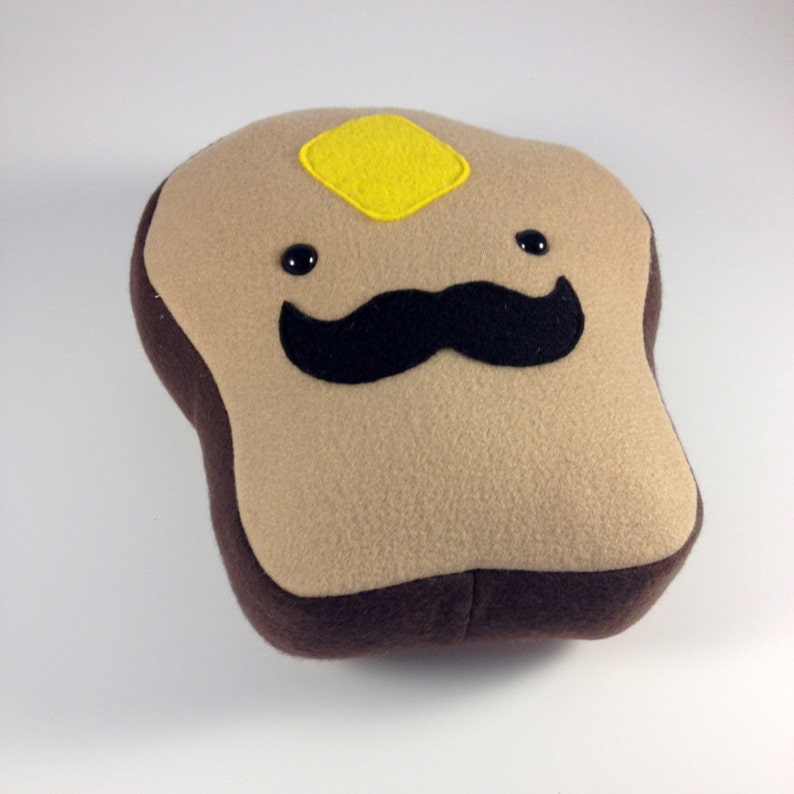 Toast Plush Breakfast Plush Bread and Butter Happy Mustache Etsy