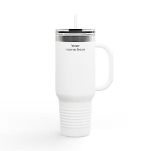 Personalized Insulated Travel Mug - Custom 40oz Drinkware