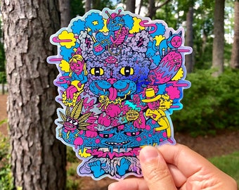 Cheshire OG XL holographic sticker