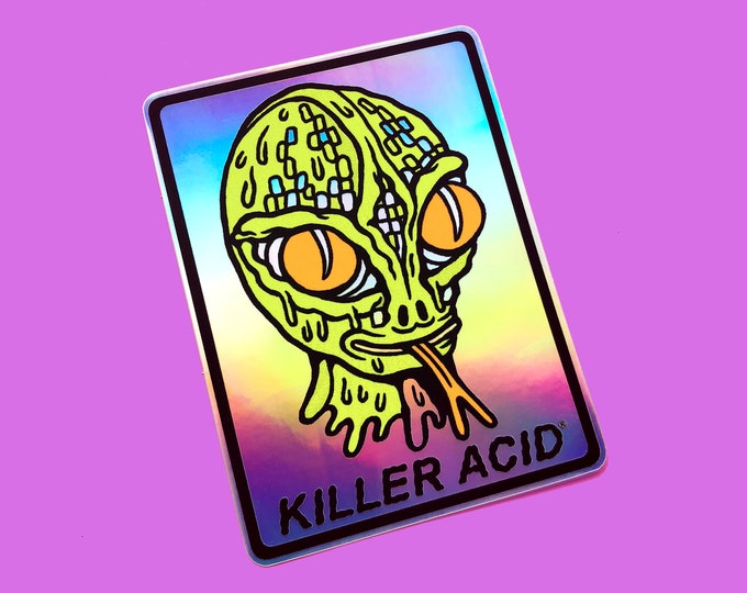 Killer Acid Reptilian Metallic Sticker Etsy