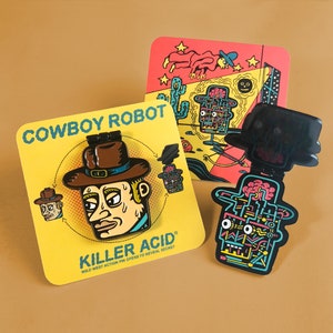 Cowboy Robot Enamel Pin