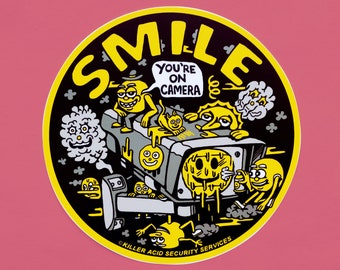 Killer Acid Smile You're On Camera Sticker