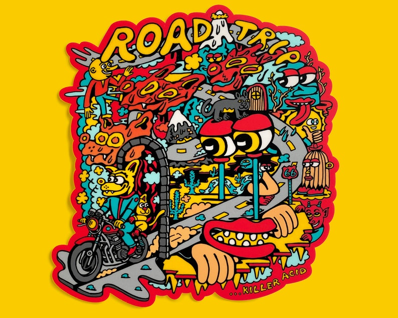 Road Trip XL Killer Acid Sticker Etsy