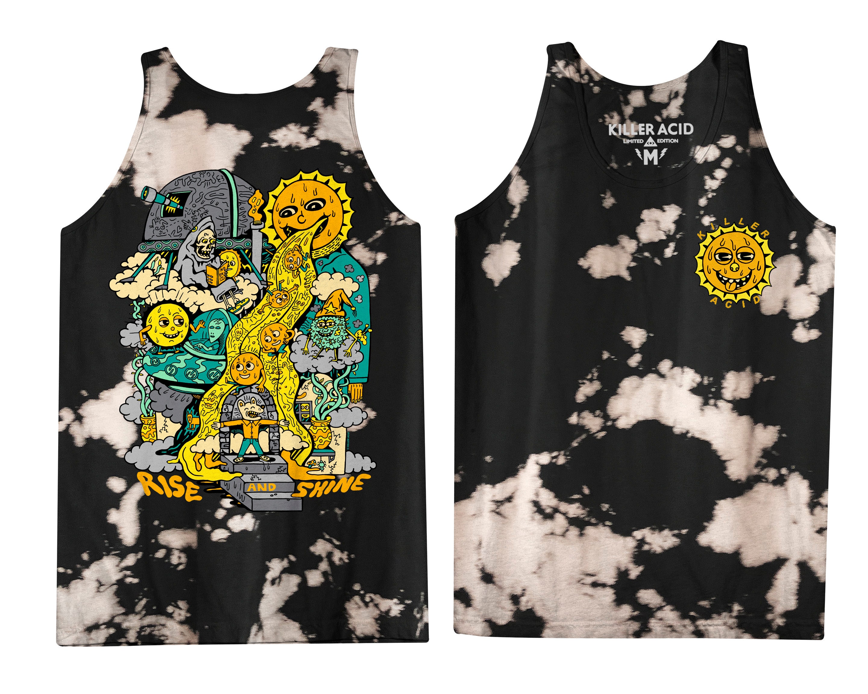 Rise and Shine Bleach Wash Tank Top