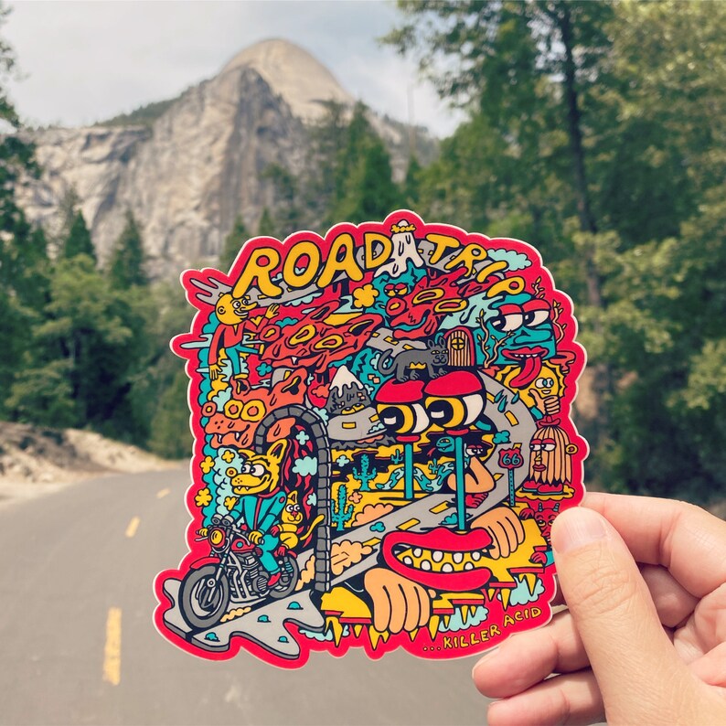 Road Trip XL Killer Acid Sticker Etsy