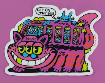 Cheshire Cat Bus Sticker